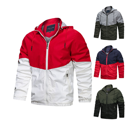 Spring Youth Slim Fit Color-Block Jacket for Men