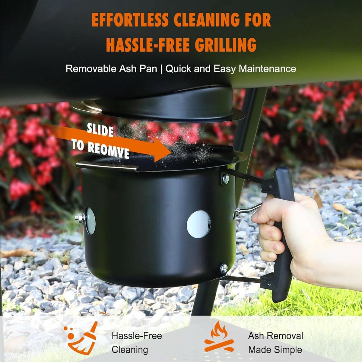 Charcoal Barrel Grill Featuring Extra Wide Side Tables-4