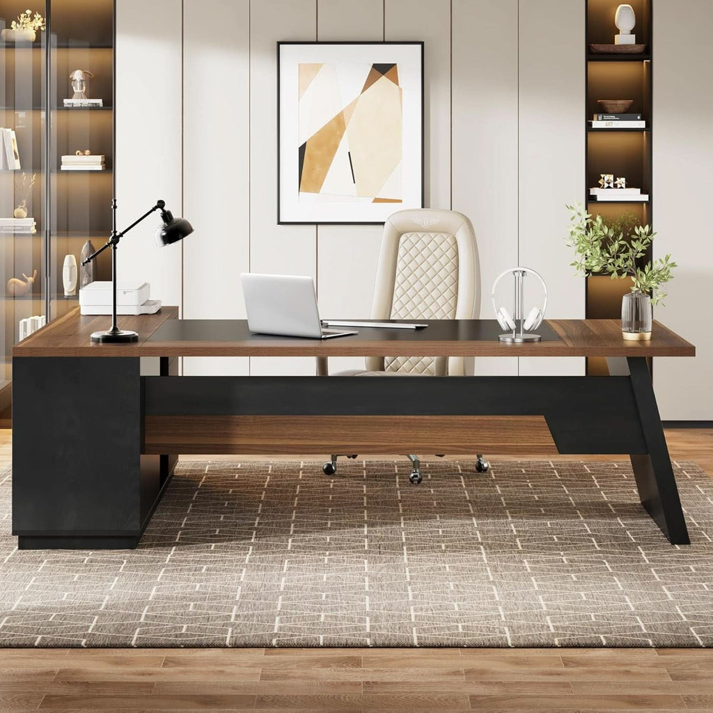 78 Inch Executive Desk Featuring Ample Storage Cabinets-3