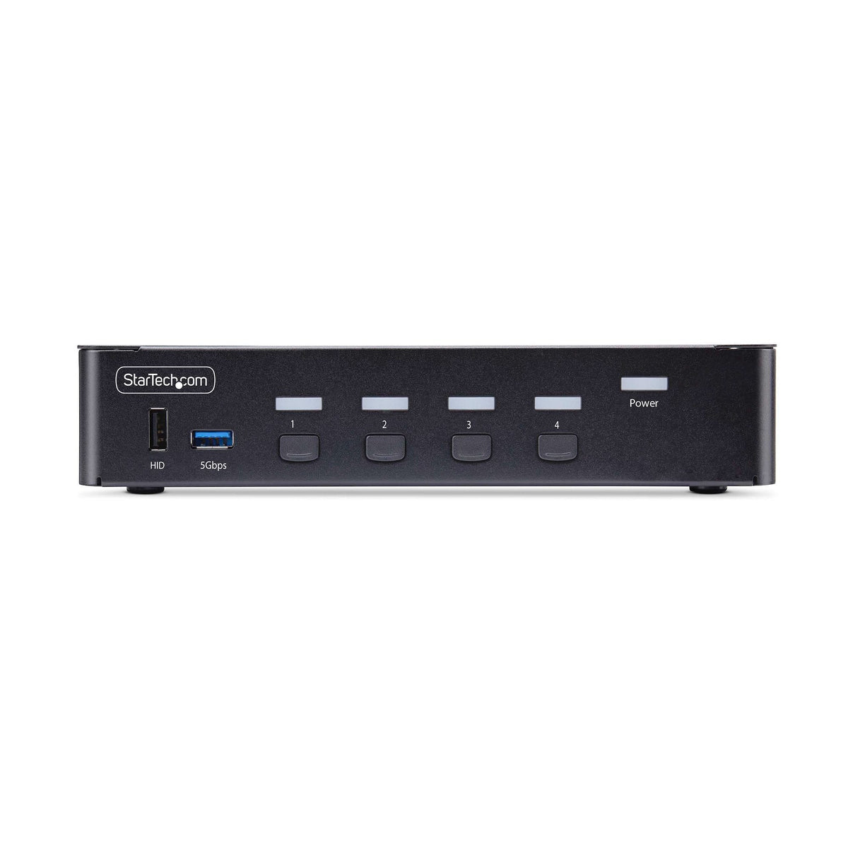 Star Tech 4-Port DisplayPort KVM Switch, 8K 60Hz / 4K 144Hz, Single Display, DP 1.4, 2x USB 3.0 Ports, 4x USB 2.0 HID Ports, Push-Button & Hotkey Switching, TAA Compliant - OS Independent, Metal Housing