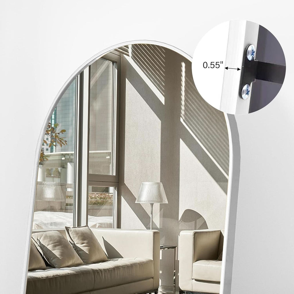 76x34 Arch Full Length Mirror Aluminum Frame For Bedroom-4