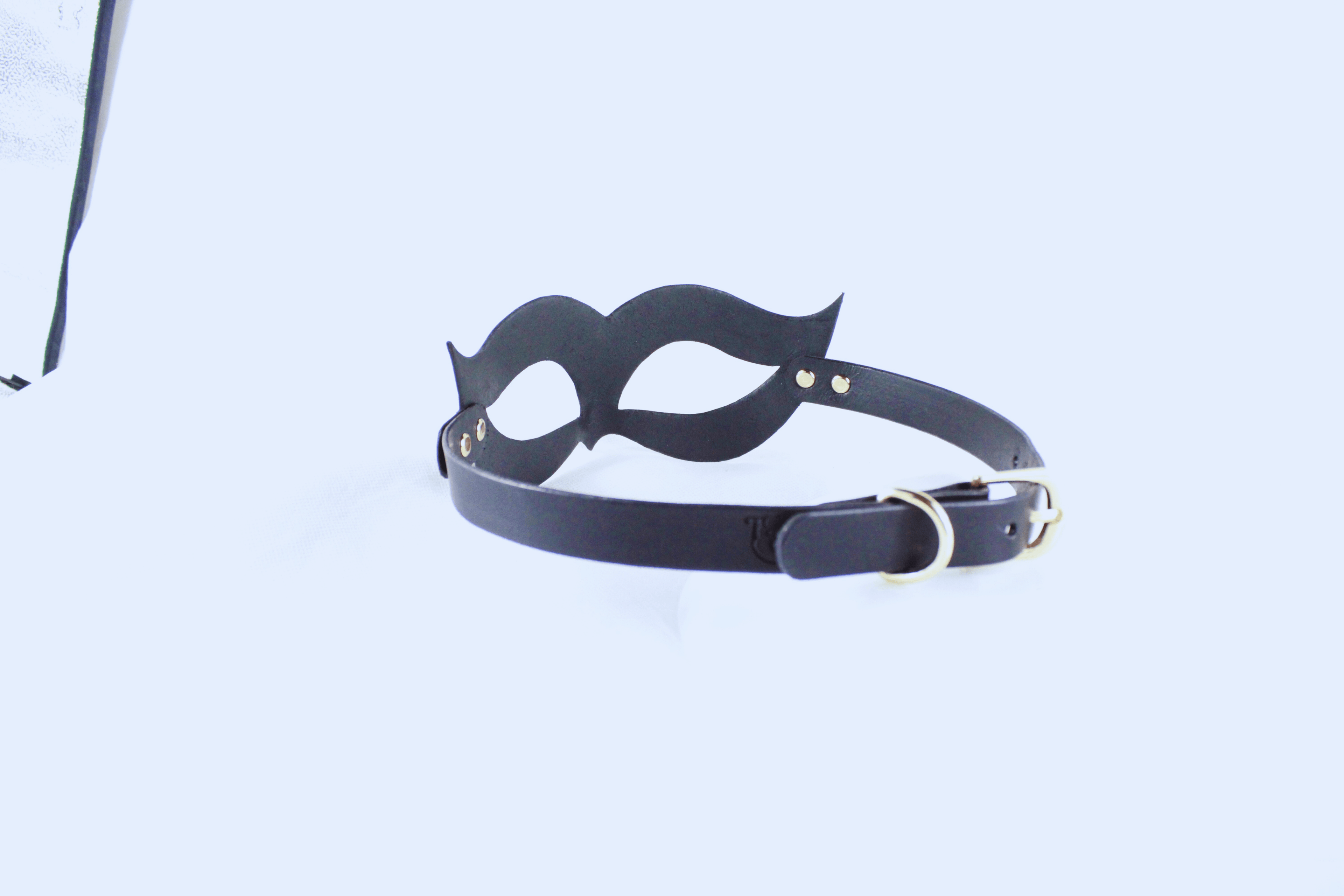 Bondage Mask – Handmade Leather Fetish Mask with Adjustable Strap-3