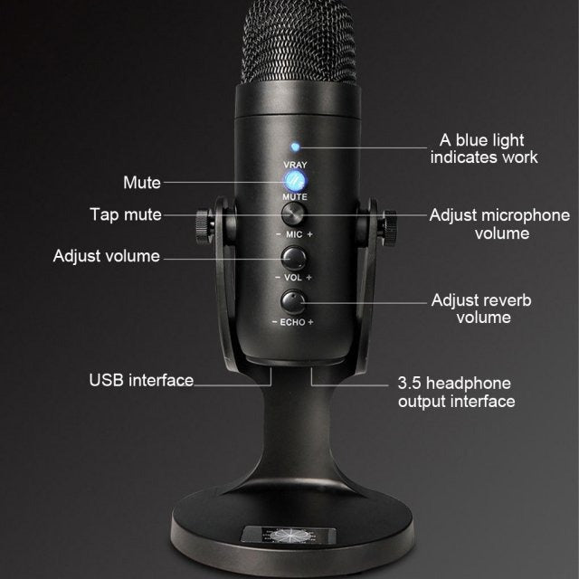 USB Microphone for Mobile Gaming and Live Recording