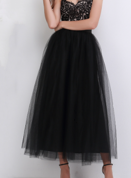 High-Waisted Mesh Midi Skirt for Women