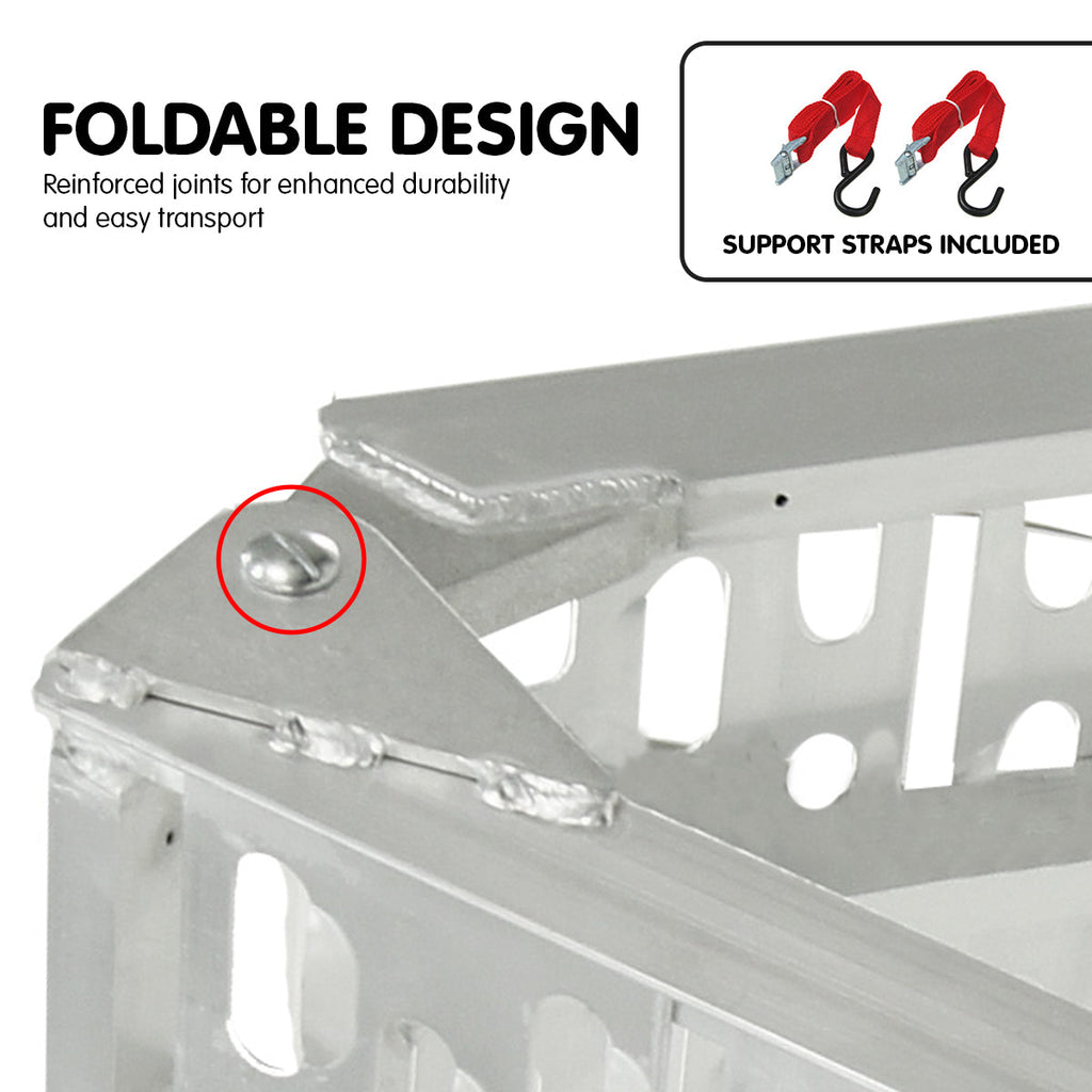 NNEDPE 2x Aluminium Folding Loading Ramps ATV Motorbike-2