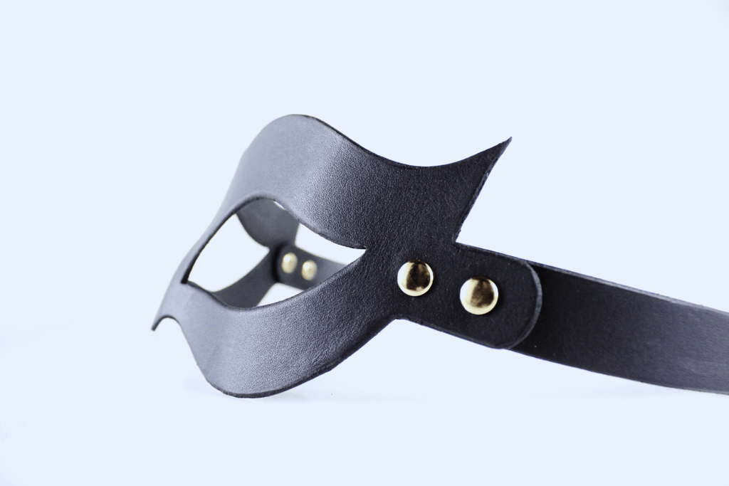 Bondage Mask – Handmade Leather Fetish Mask with Adjustable Strap-4