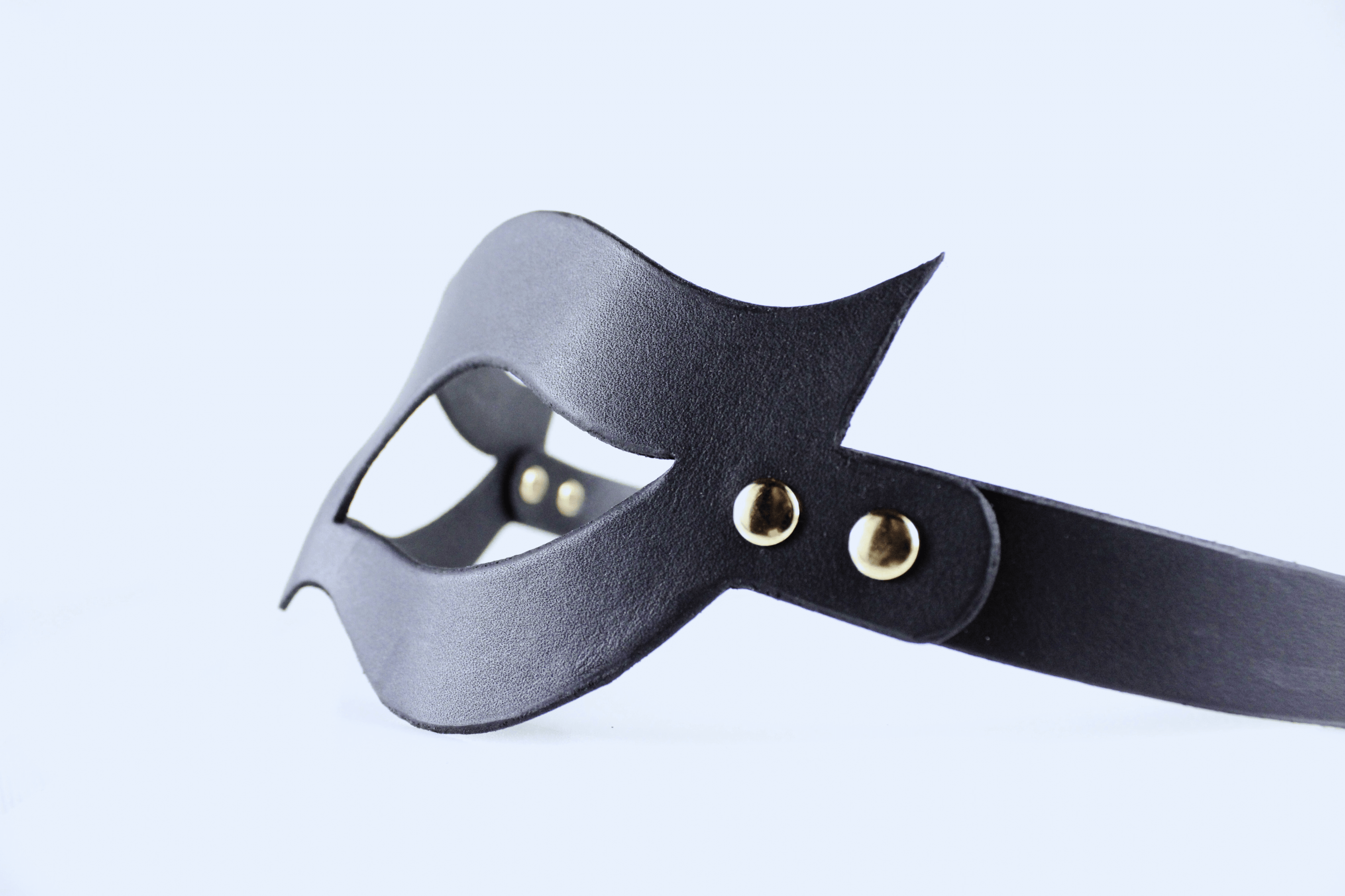 Bondage Mask – Handmade Leather Fetish Mask with Adjustable Strap-4