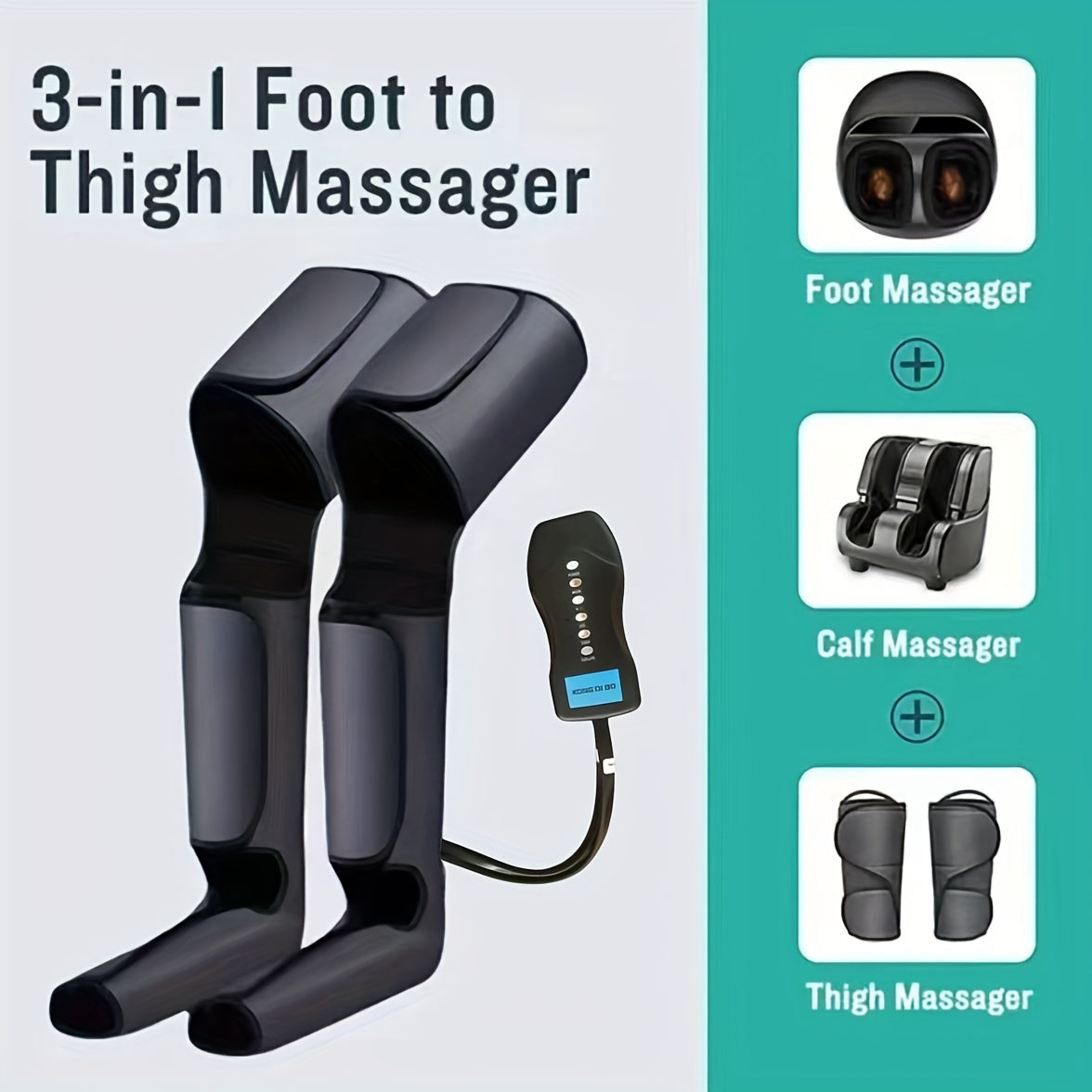 NNETM USB-Powered Electric Leg & Foot Massager with Air Compression(Grey)-4
