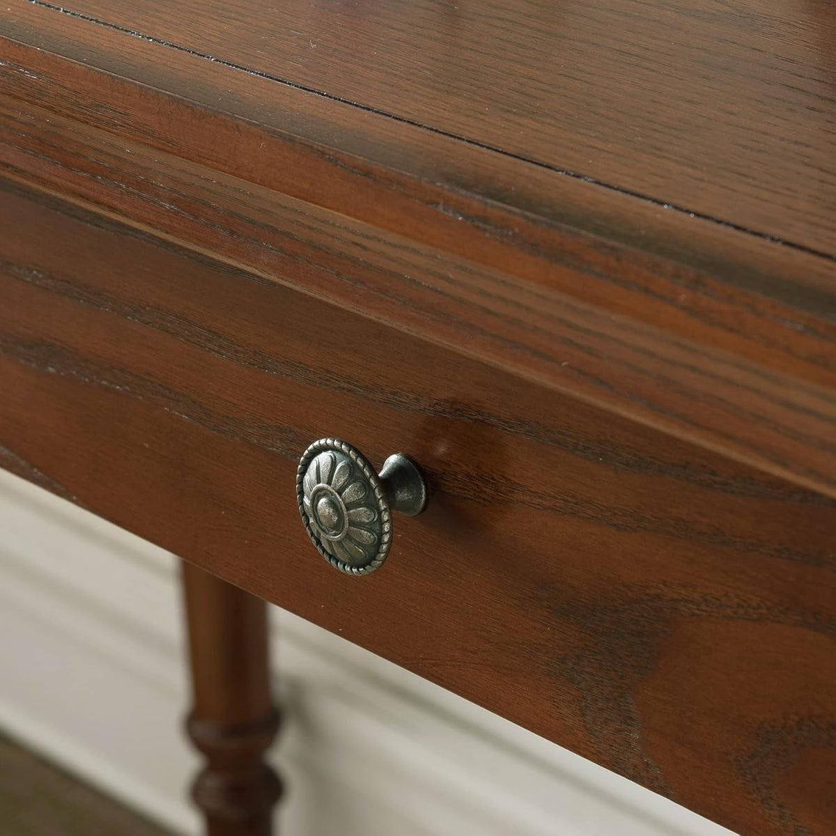 Mission Oak Finish Desk 48Inch Solid Wood Keyboard Drawer-4