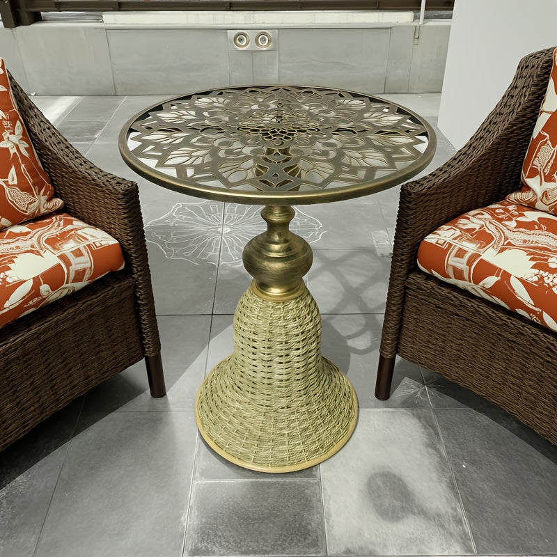 NNETM Wrought Iron Coffee Table for Living Spaces-4