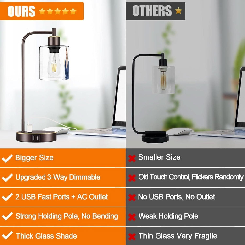 Industrial Touch Table Lamps Set Of 2 Oil Rubbed Bronze-1