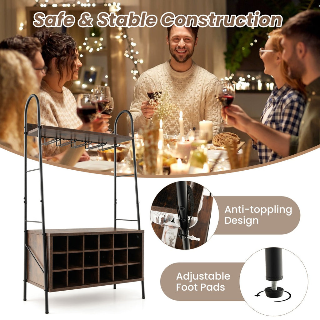 NNECW Baker’s Rack with Detachable Wine Rack and Stemware Holder-2