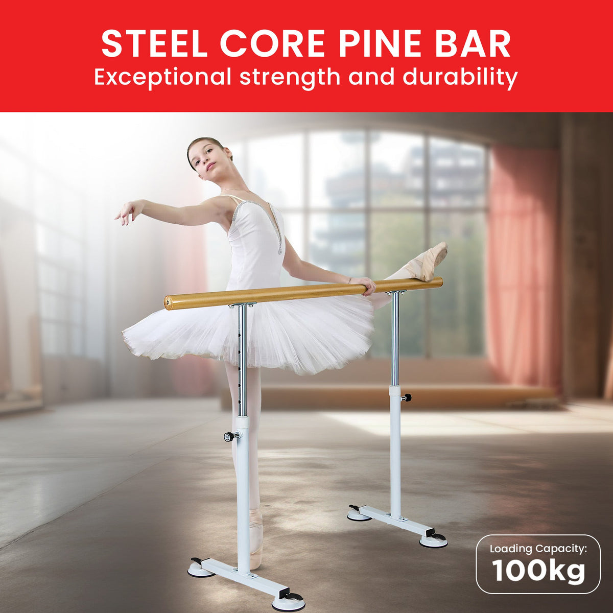 NNEDPE Freestanding Ballet Barre - 1.5M-4