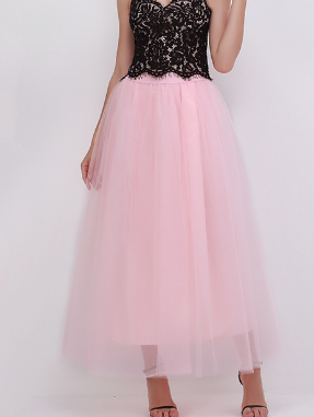High-Waisted Mesh Midi Skirt for Women