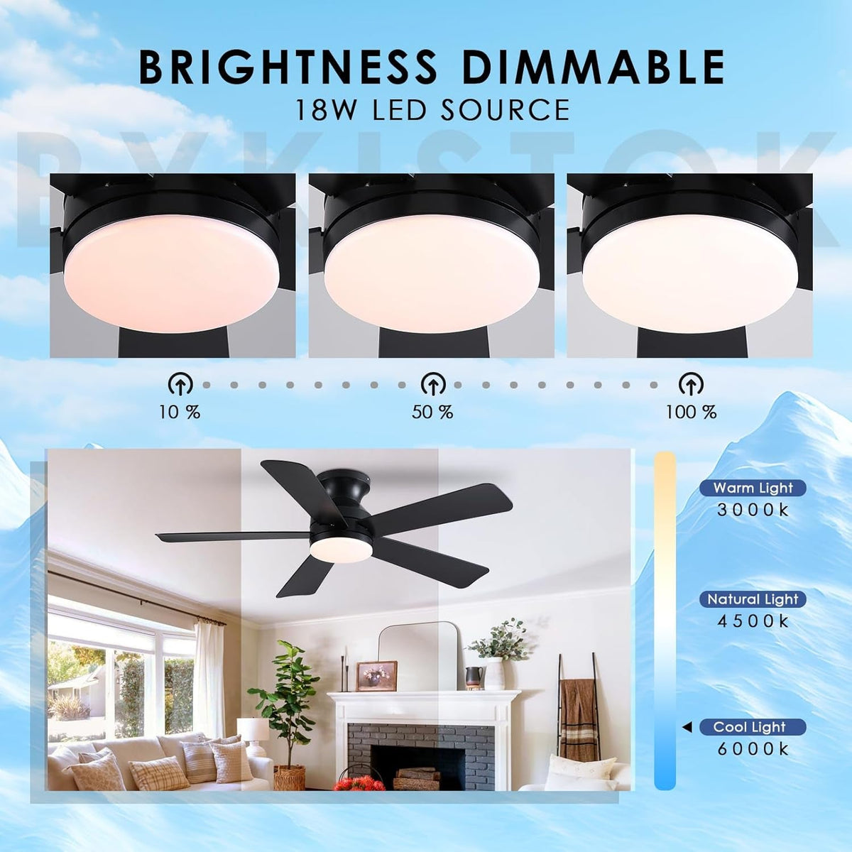 46-Inch-Black-Ceiling-Fan-With-Dimmable LED-Remote-Memory-3