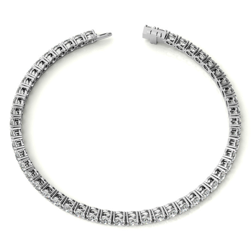 Set of Three 6ctw Created Moissanite Tennis Bracelets – 3mm Stones – 14K Gold Overlay in White, Yellow & Rose Gold-3