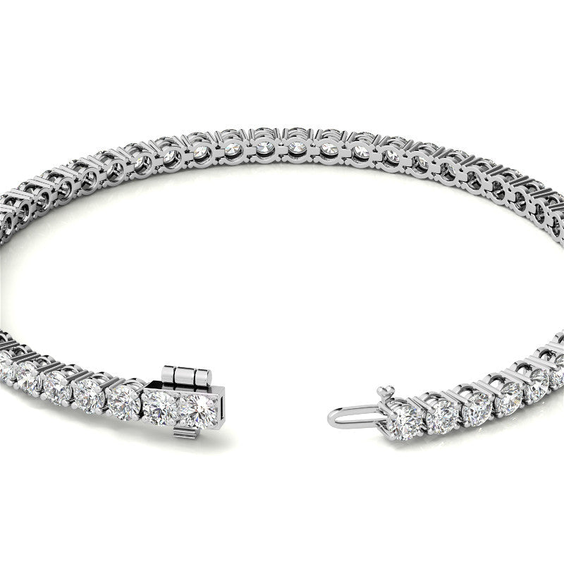 Set of Three 6ctw Created Moissanite Tennis Bracelets – 3mm Stones – 14K Gold Overlay in White, Yellow & Rose Gold-4