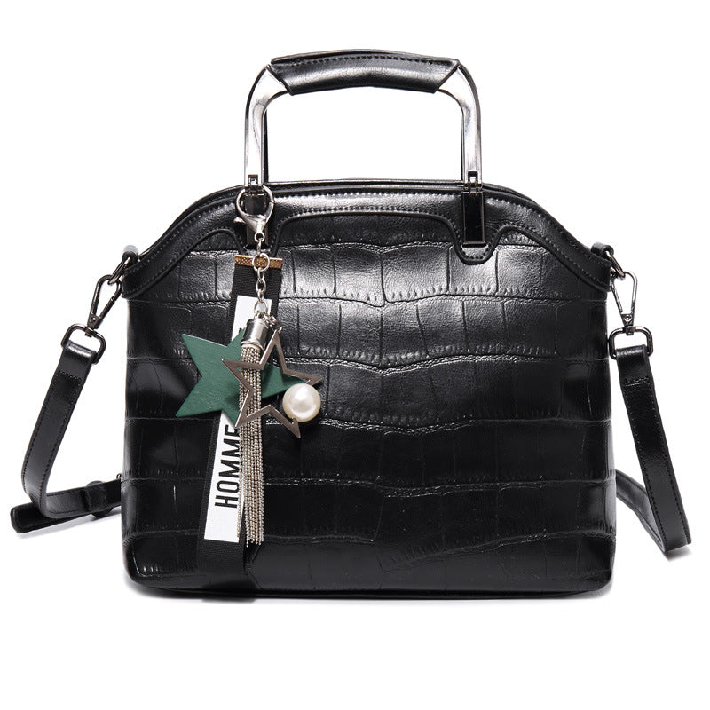 Crocodile Leather Backpack with Dual Straps