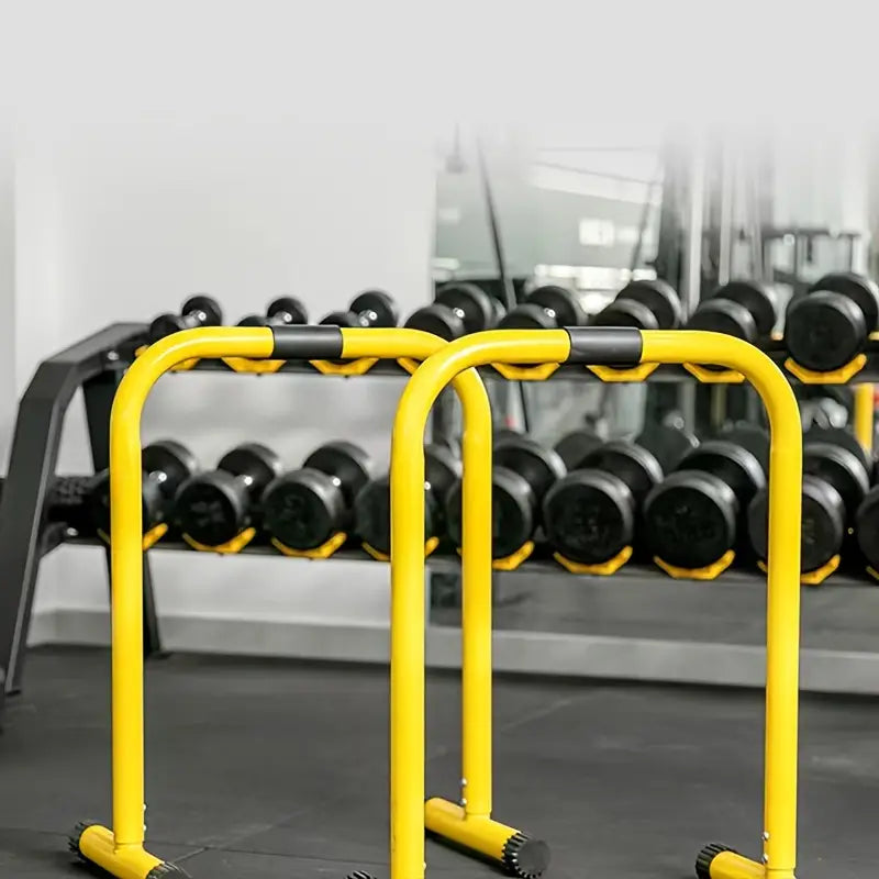 NNETM 1 Pair Multifunctional Height Adjustable Parallel Bars - Yellow-3