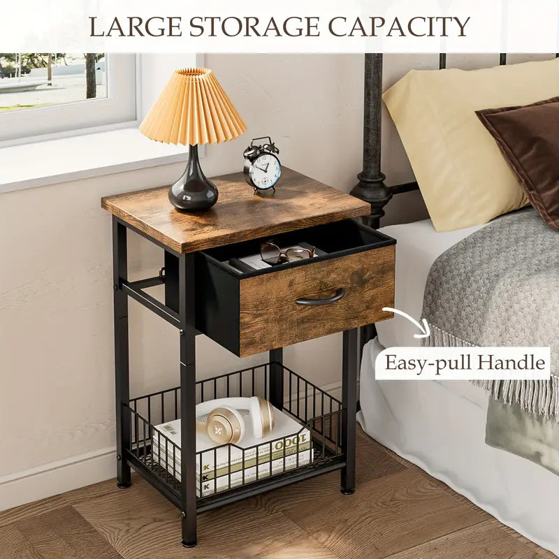NNETM Versatile Bedside Table Organizer - Brown-1