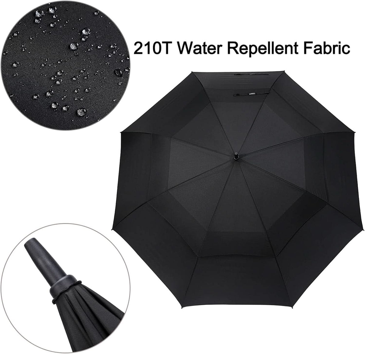 72 Inch Windproof Golf Umbrella Auto Open Double Canopy-4
