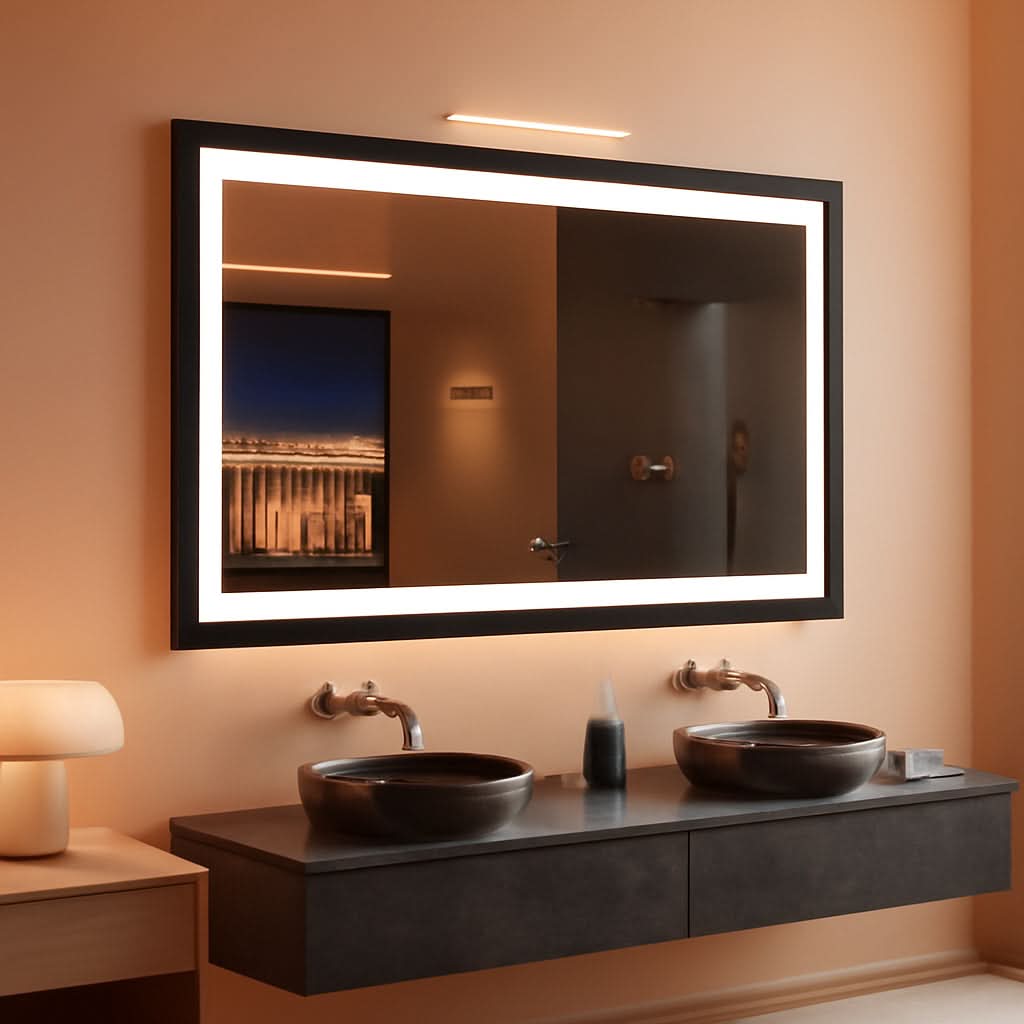 60x30 Inch RGB Dimmable LED Vanity Mirror Anti Fog Back lit-0