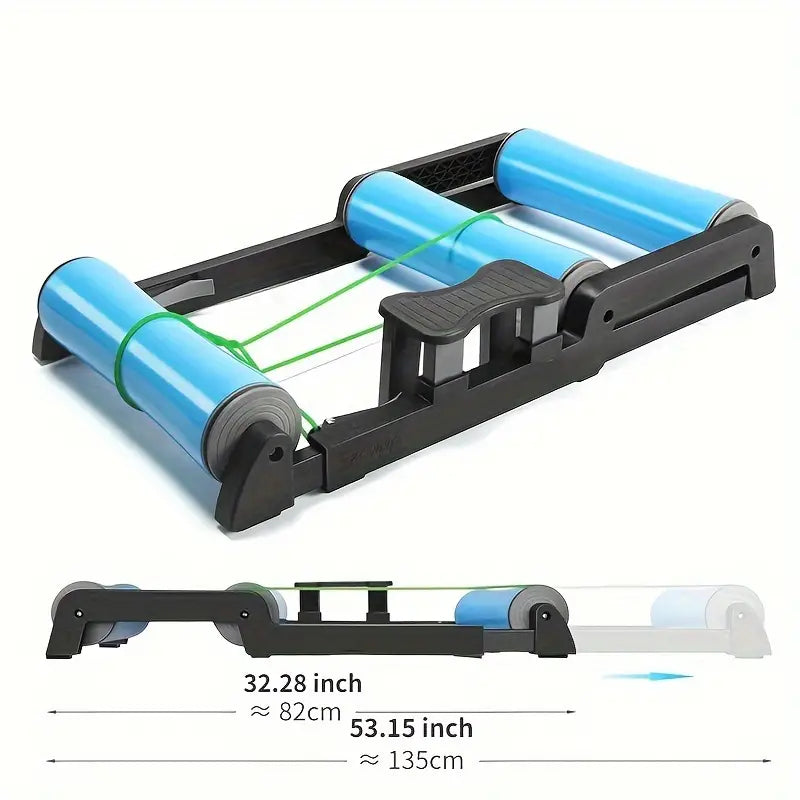 NNETM Quiet Indoor Cycling Trainer Rollers - Adjustable Resistance(Blue)-4