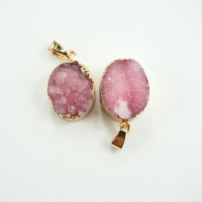 Natural Stone Crystal Cluster Pendant Necklace
