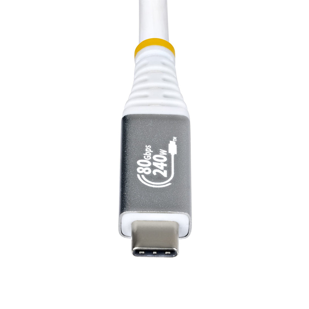 Star Tech 1.5m (5ft) USB4 Cable, 80Gbps, USB-IF Certified USB-C Cable, 240W PD, 8K 120Hz/4K 240Hz DP2.1 DP80, TPE Jacket, Thunderbolt 4 Compatible - White USB-C Cord