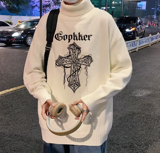 2020 Hip Hop Korean Style Thick Black Sweater