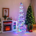 NNECW 210 cm Outdoor Spiral Christmas Tree with 341 LED Lights for Party-0