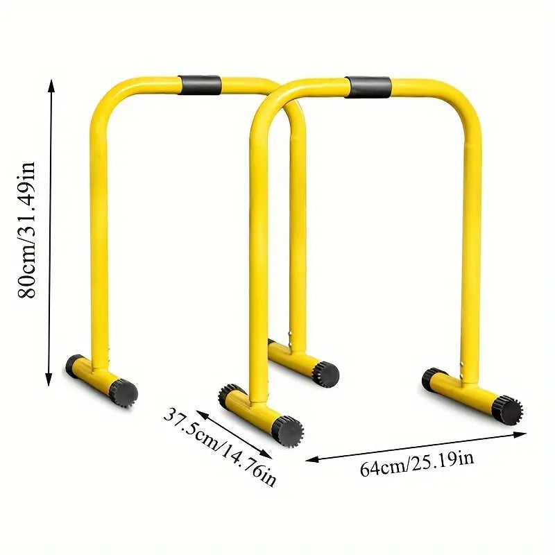 NNETM 1 Pair Multifunctional Height Adjustable Parallel Bars - Yellow-4