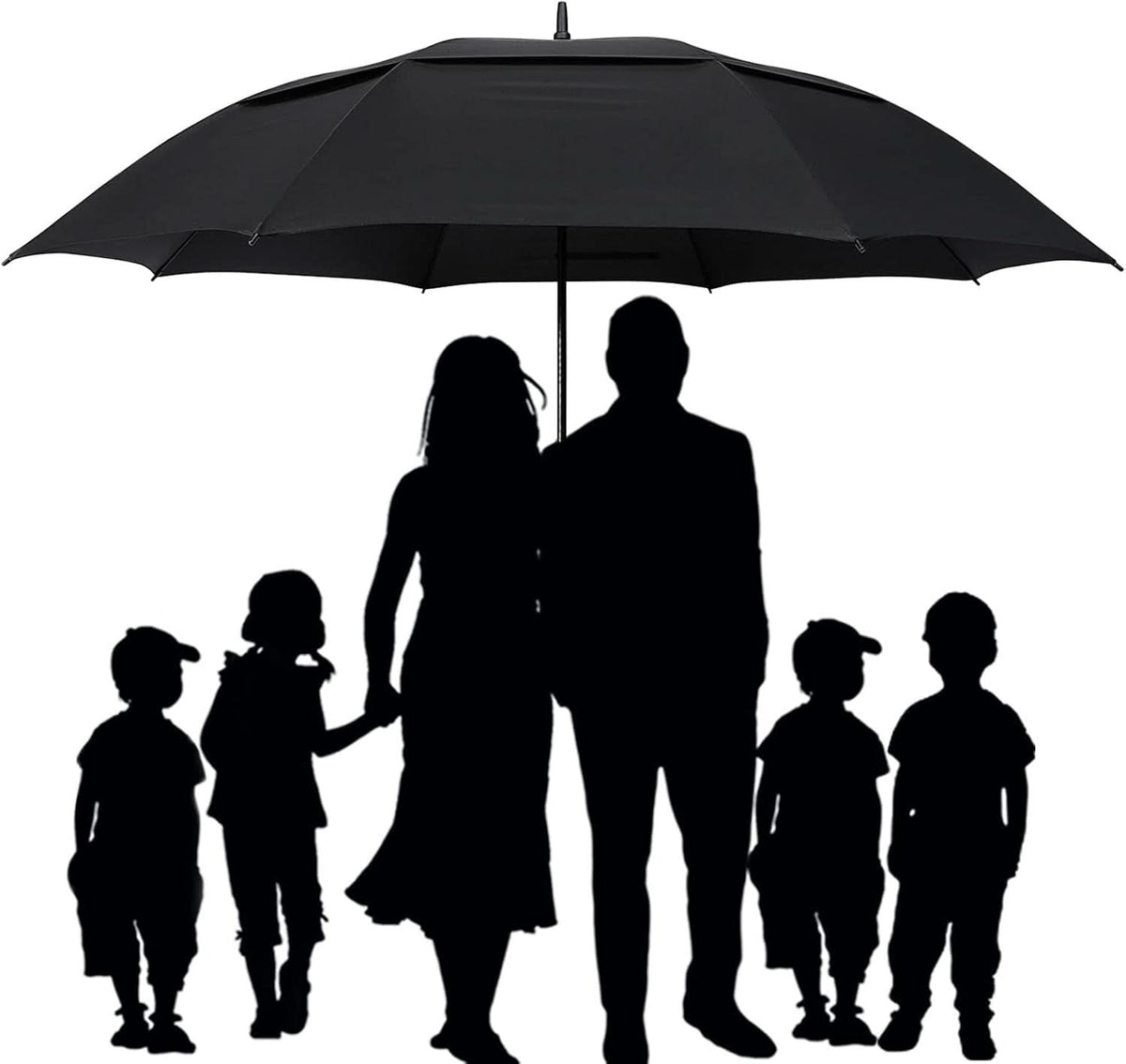 72 Inch Windproof Golf Umbrella Auto Open Double Canopy-1