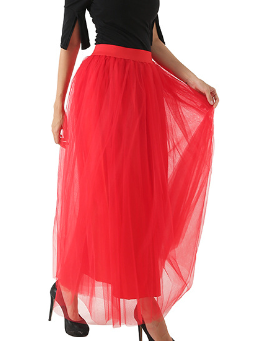 High-Waisted Mesh Midi Skirt for Women