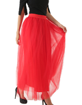 High-Waisted Mesh Midi Skirt for Women