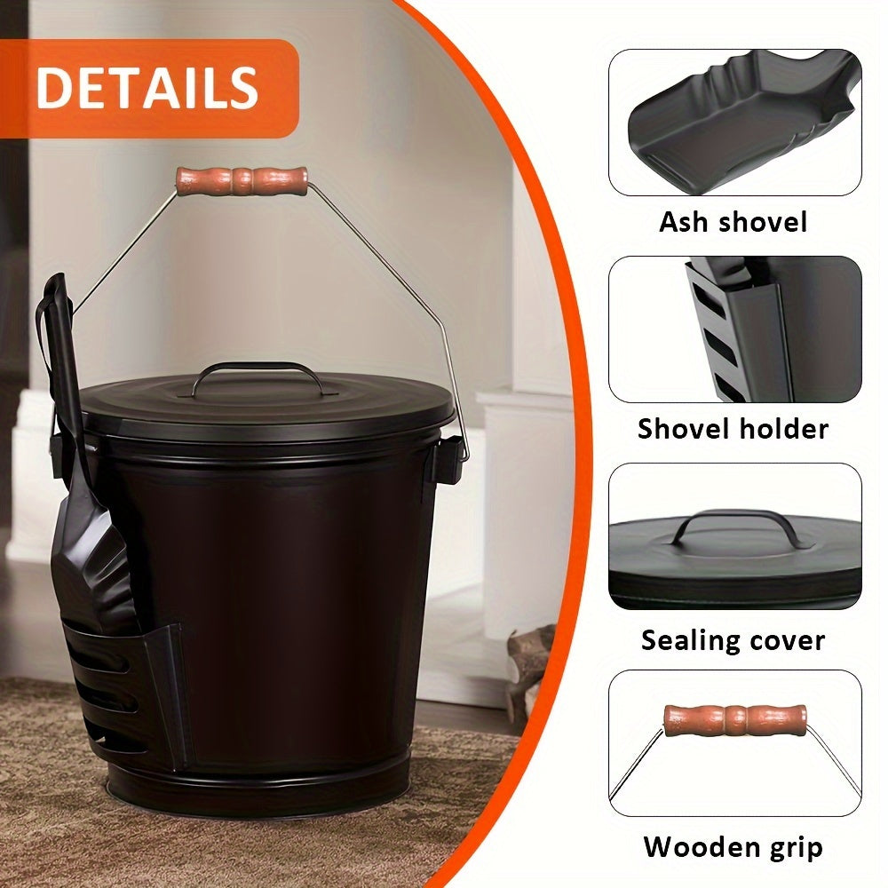 NNETM Galvanized Ash Bucket Set with Shovel-4