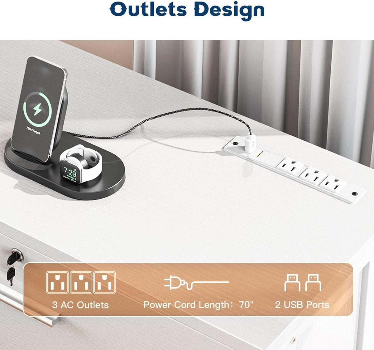 Lockable File Cabinet With Charging Station For Home Office-3