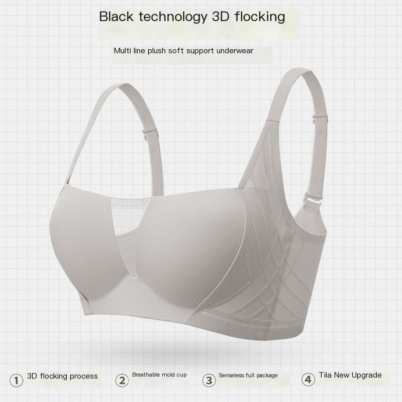 3D Velvet Thin Jelly Bra with Soft Support for Women