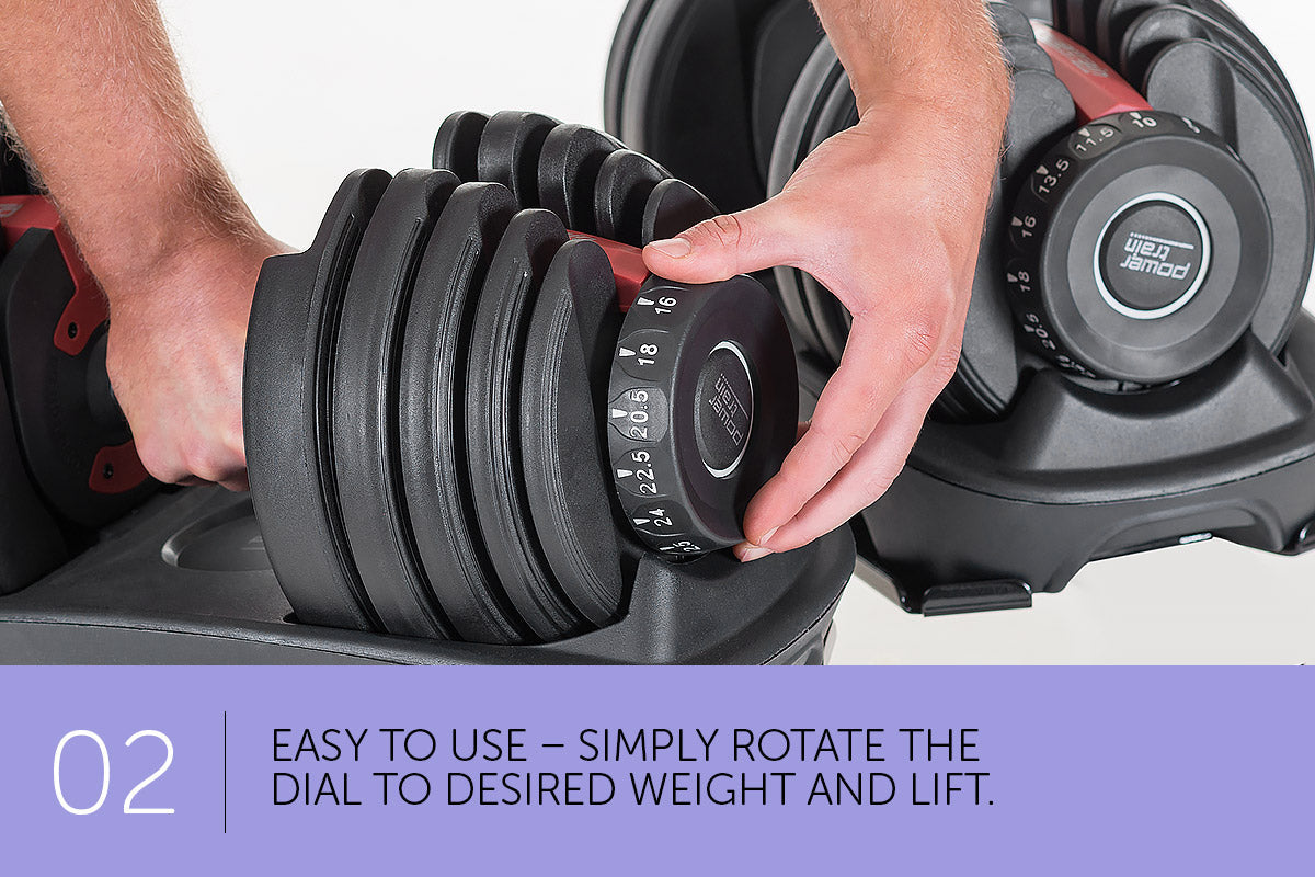 NNEDPE 48kg Powertrain Adjustable Dumbbell Home Gym Set-3