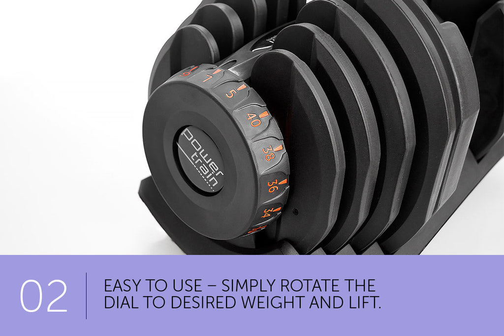 NNEDPE 2x 40kg Powertrain Adjustable Dumbbells Home Gym Set-3