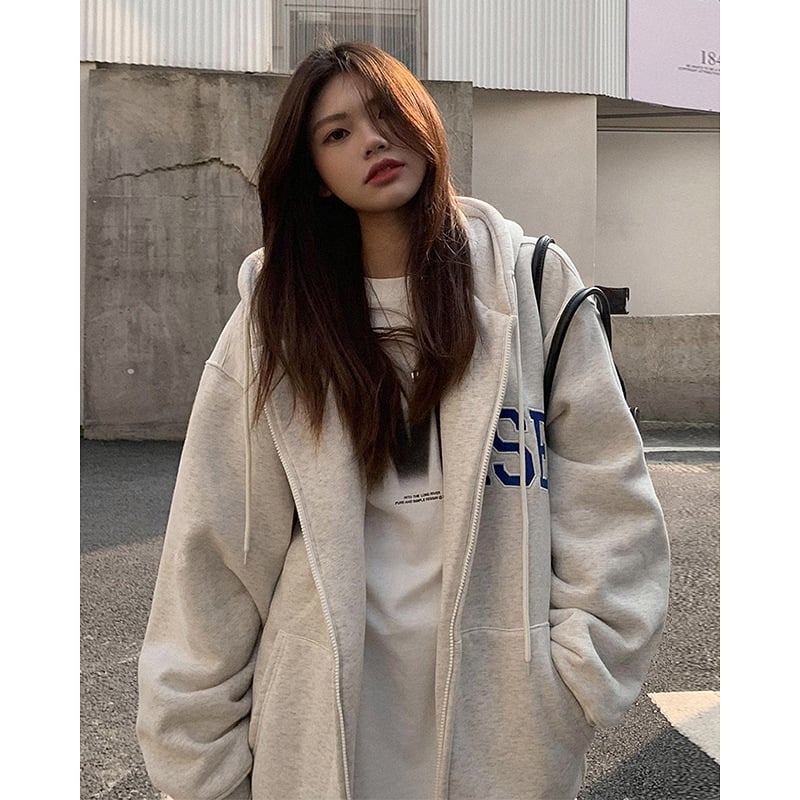 Hooded Cardigan Sweater for Women - Thick Plush Coat