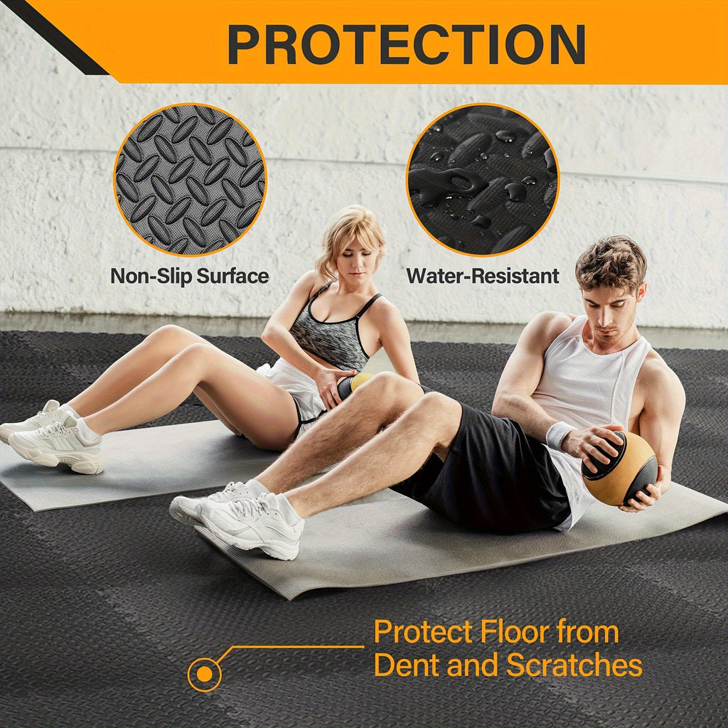 NNETM Interlocking Exercise Mat Black Set (48pcs)-1