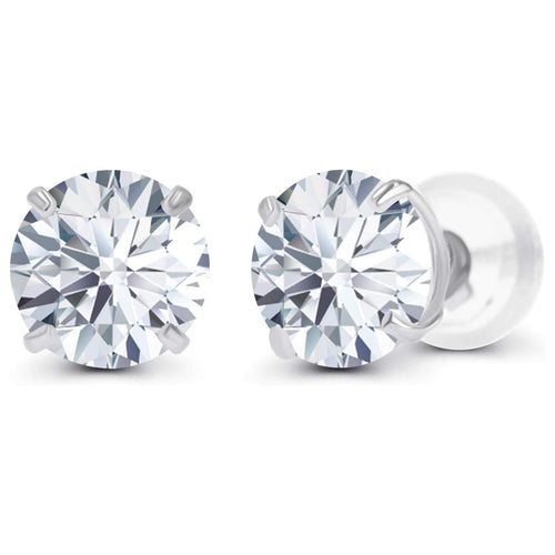 1.00 CTW Round Lab-Grown Diamond Stud Earrings in 14K White or Yellow Gold | G/VS-Clarity-0