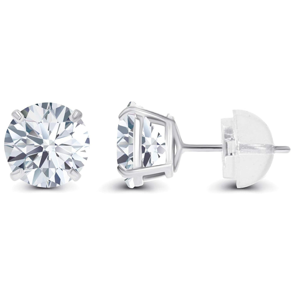 1.00 CTW Round Lab-Grown Diamond Stud Earrings in 14K White or Yellow Gold – D Color VS Clarity-1