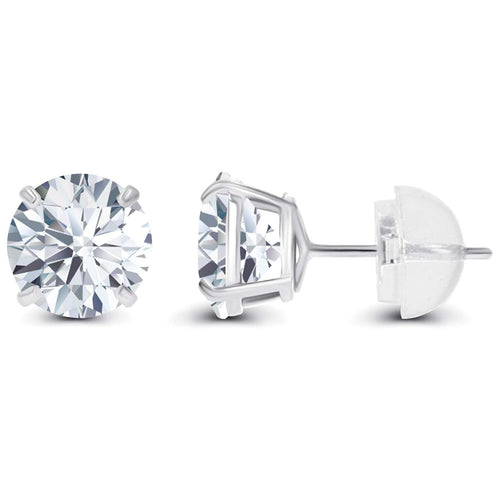 1.00 CTW Round Lab-Grown Diamond Stud Earrings in 14K White or Yellow Gold – D Color VS Clarity-1