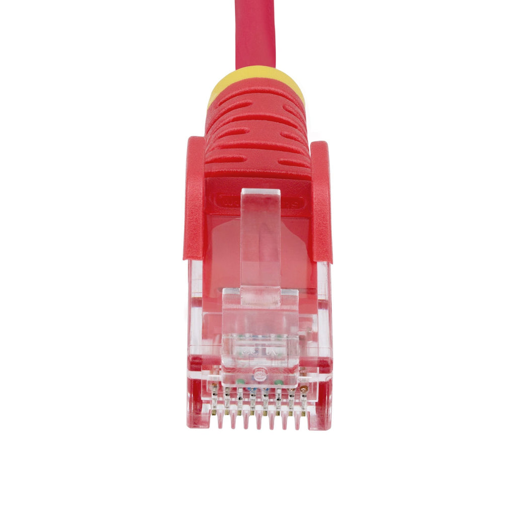 Star Tech 2m Red Slim CAT6 Ethernet Cable, Snagless, 100W PoE, UTP, LSZH, 28AWG Pure Bare Copper Wire, Slim RJ45 Network Patch Cord w/Strain Reliefs, Individually Tested