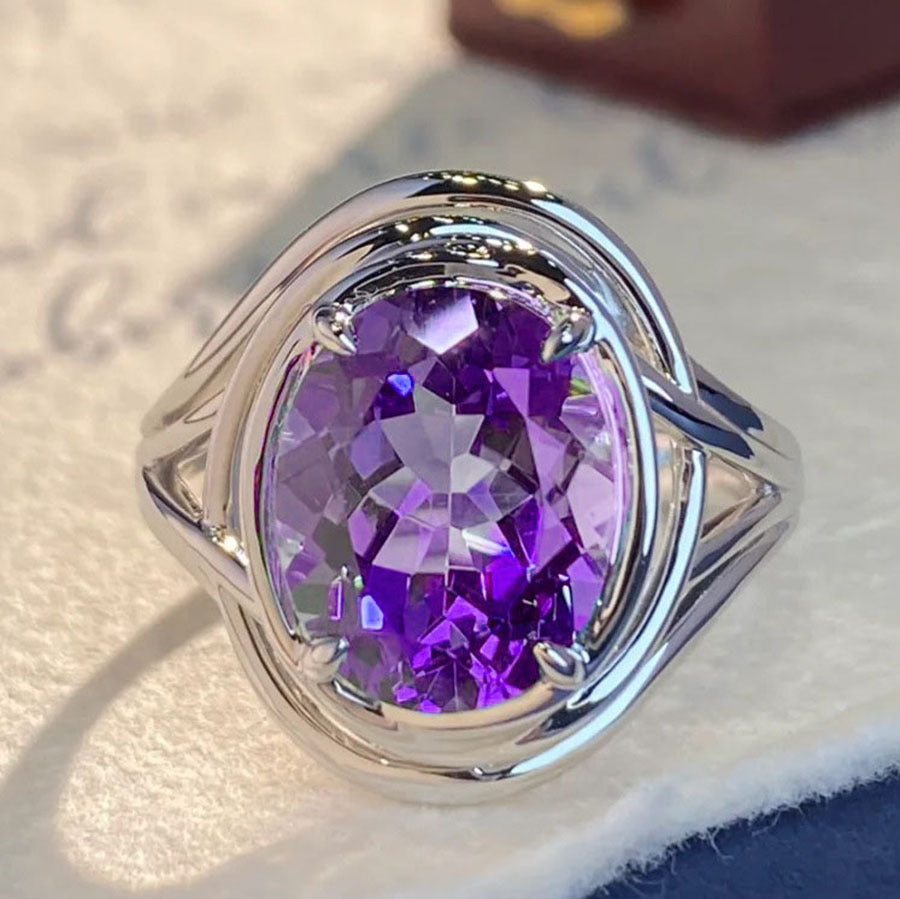Anillo de Amatista de Moda para Mujer