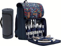 NNETM Insulated Picnic Backpack Set for 4 with Blanket-0