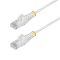 Star Tech 1.5m White Slim CAT6 Ethernet Cable, Snagless, 100W PoE, UTP, LSZH, 28AWG Pure Bare Copper Wire, Slim RJ45 Network Patch Cord w/Strain Reliefs, Individually Tested
