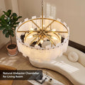 Spanish Gold Alabaster Chandelier 24 Inch Lighting